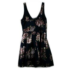 Midnight Doll - Navy Floral A-Line Dress - Size 9